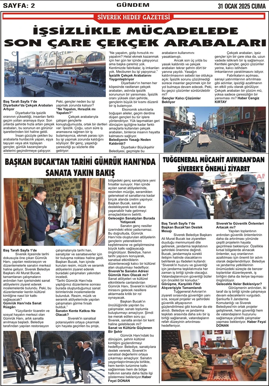 31.01.2025 Tarihli Gazetemiz