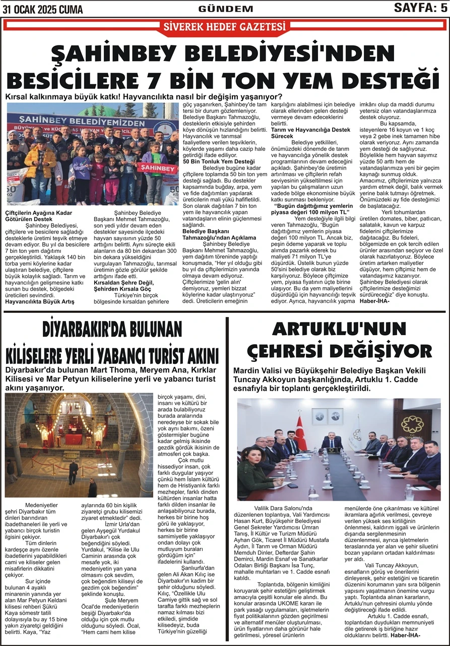 31.01.2025 Tarihli Gazetemiz