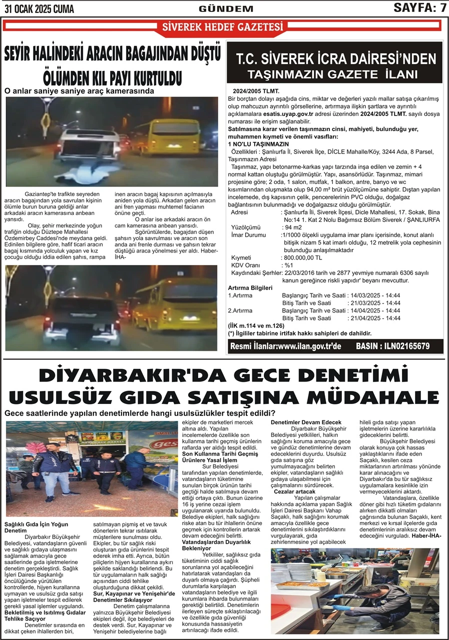 31.01.2025 Tarihli Gazetemiz