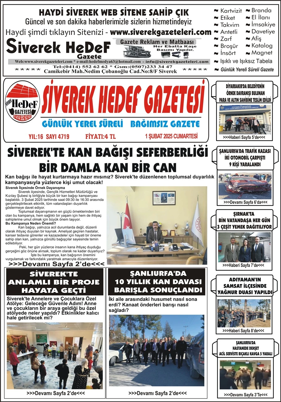 1. 02.2025 Tarihli Gazetemiz