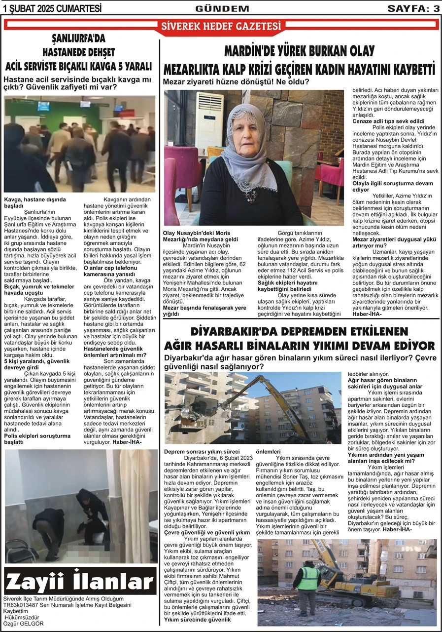 1. 02.2025 Tarihli Gazetemiz