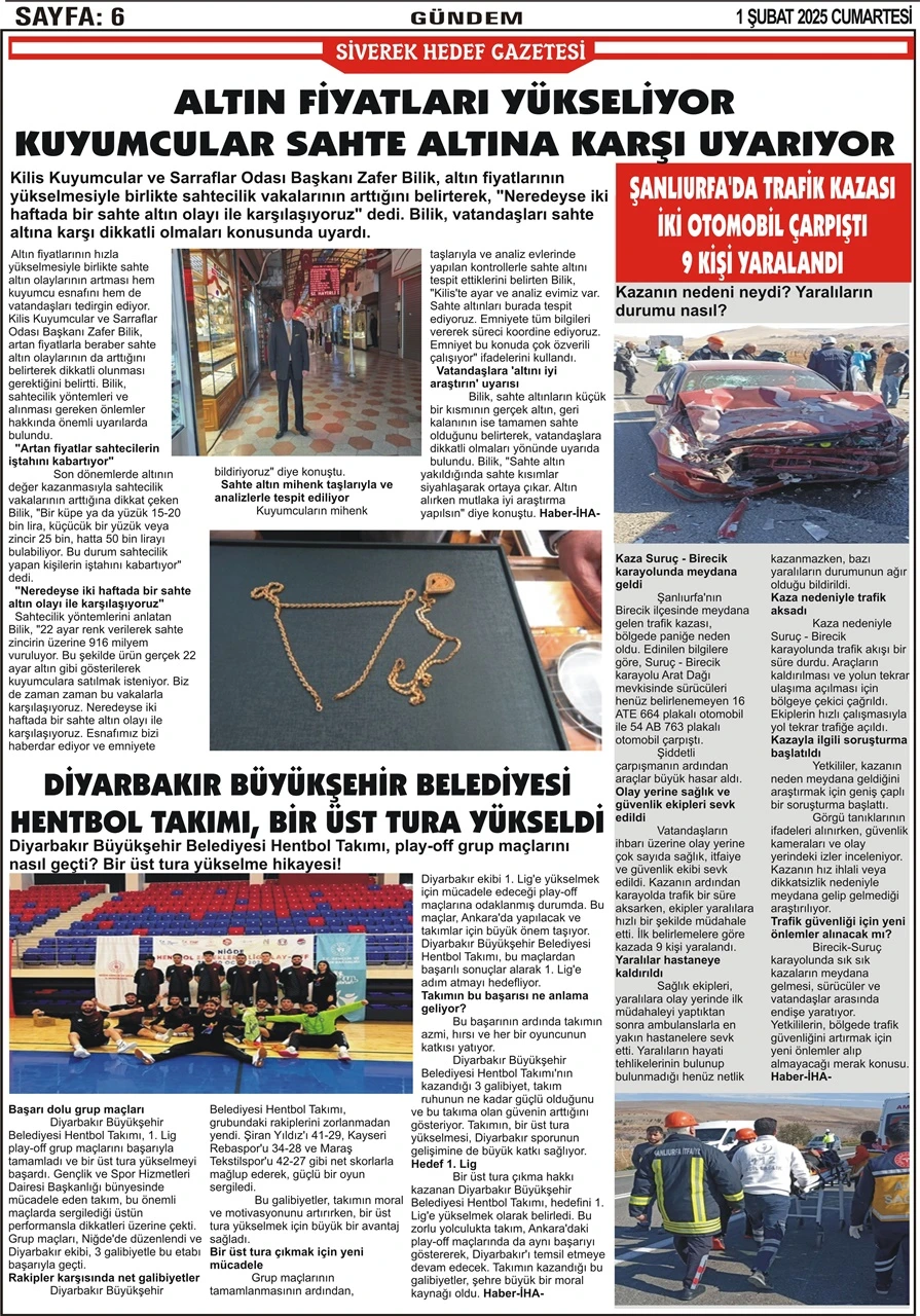 1. 02.2025 Tarihli Gazetemiz