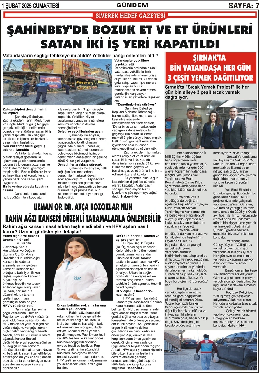 1. 02.2025 Tarihli Gazetemiz