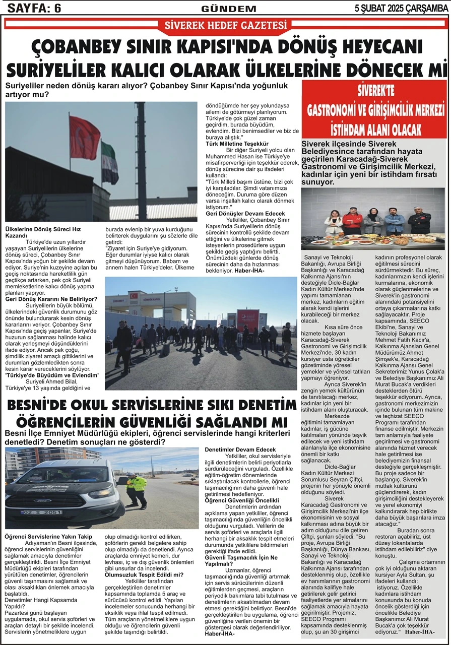 5.02.2025 Tarihli Gazetemiz