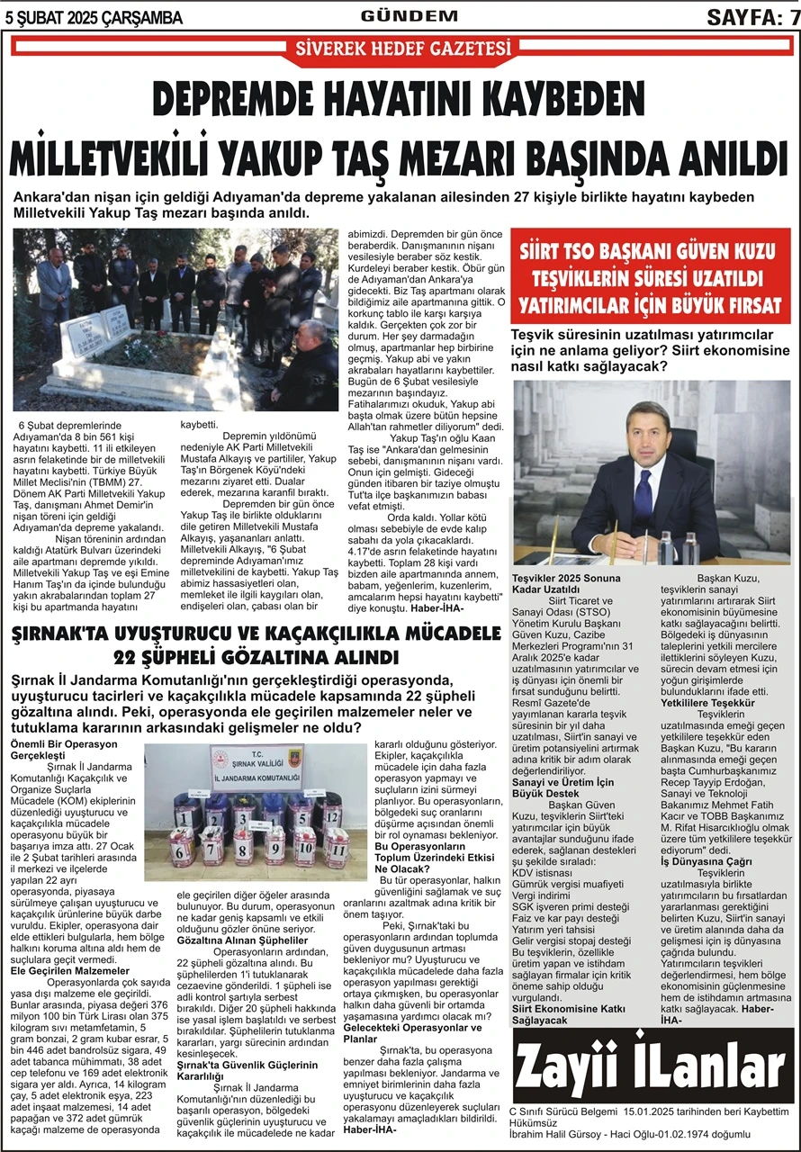 5.02.2025 Tarihli Gazetemiz