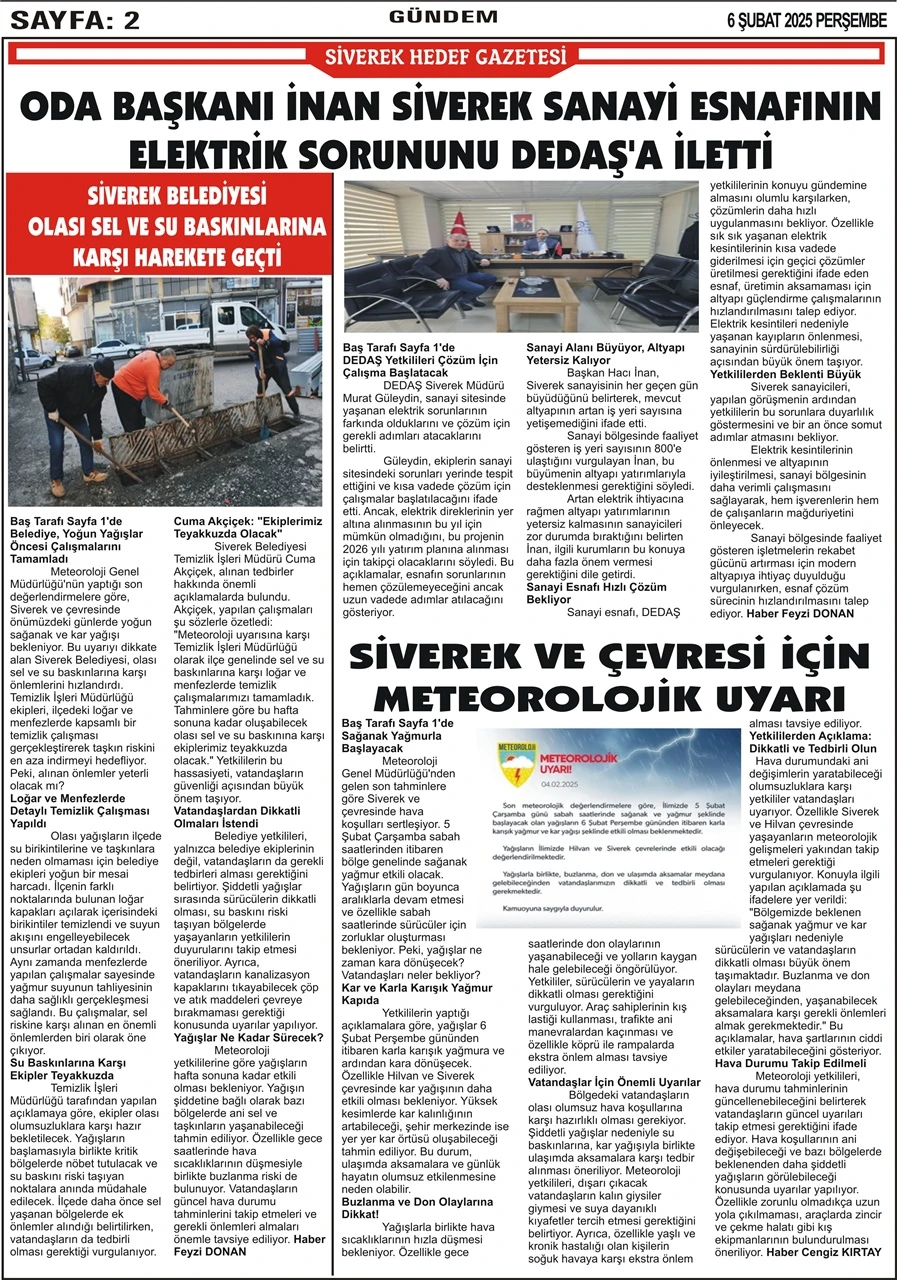 6.02.2025 Tarihli Gazetemiz