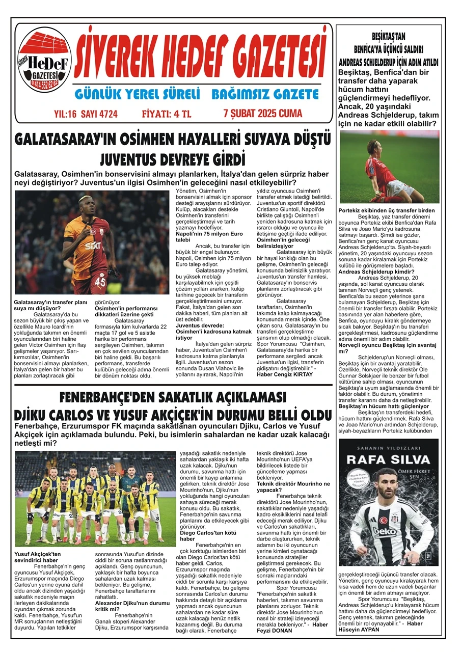 7.02.2025 Tarihli Gazetemiz