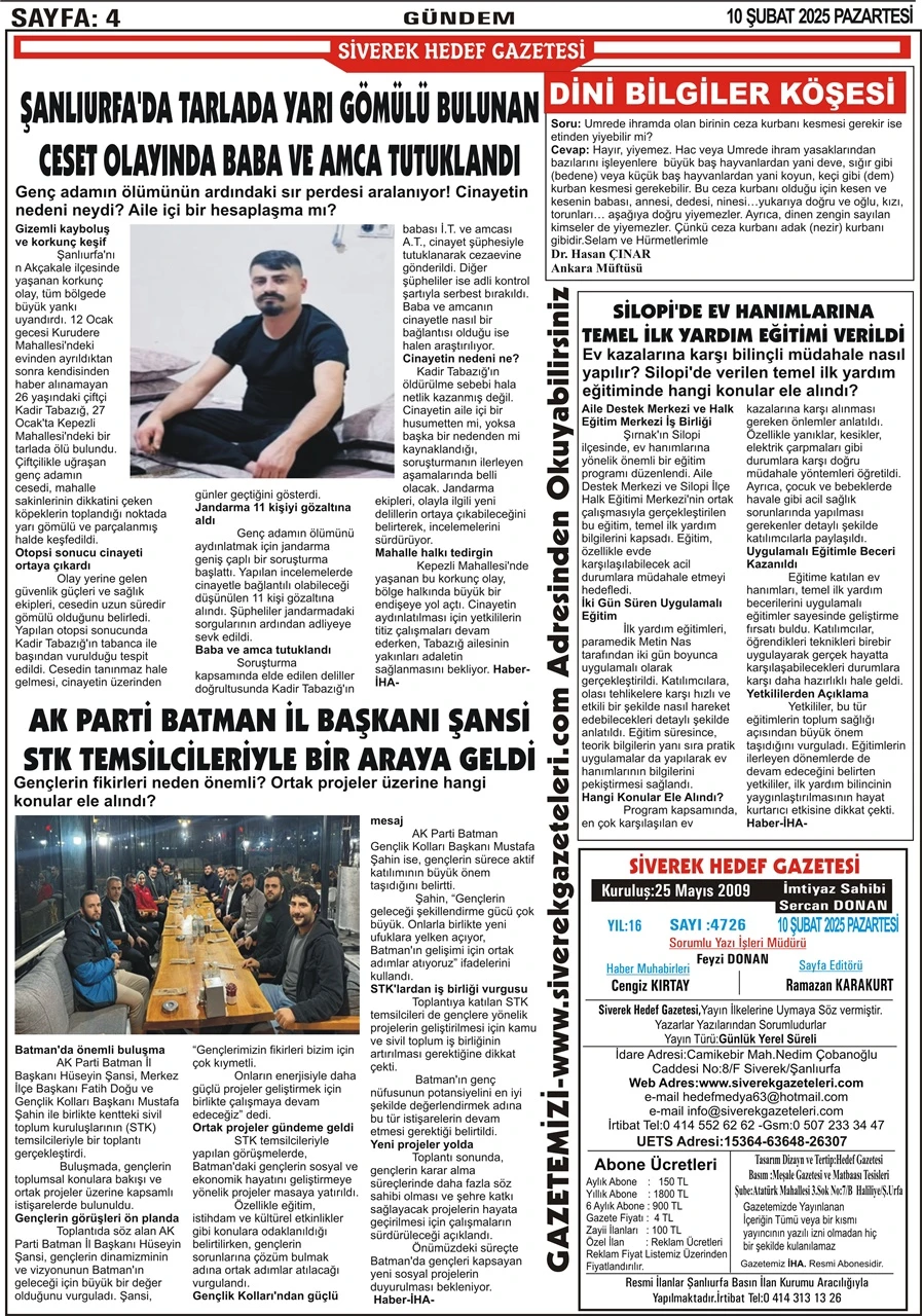 10.02.2025 Tarihli Gazetemiz