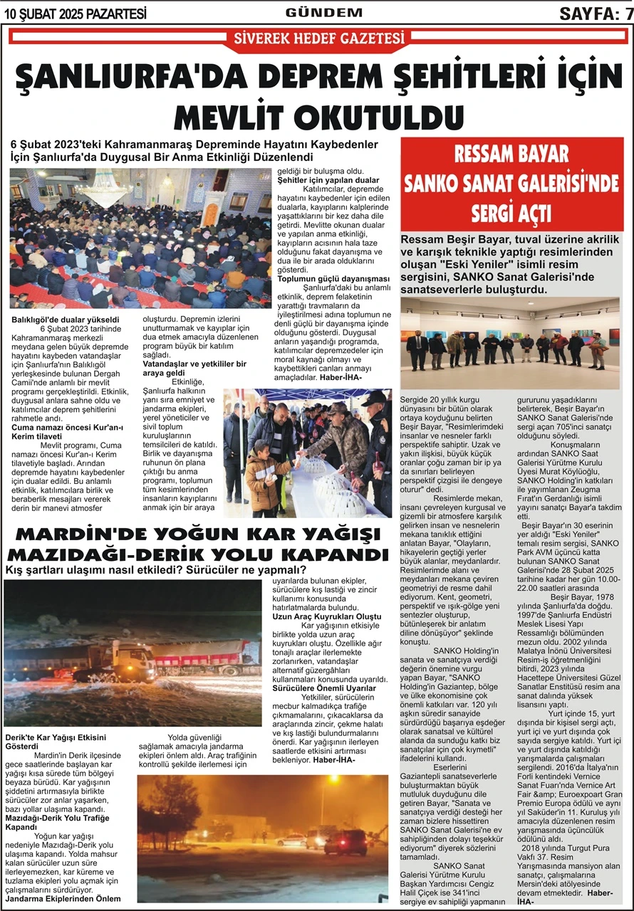 10.02.2025 Tarihli Gazetemiz