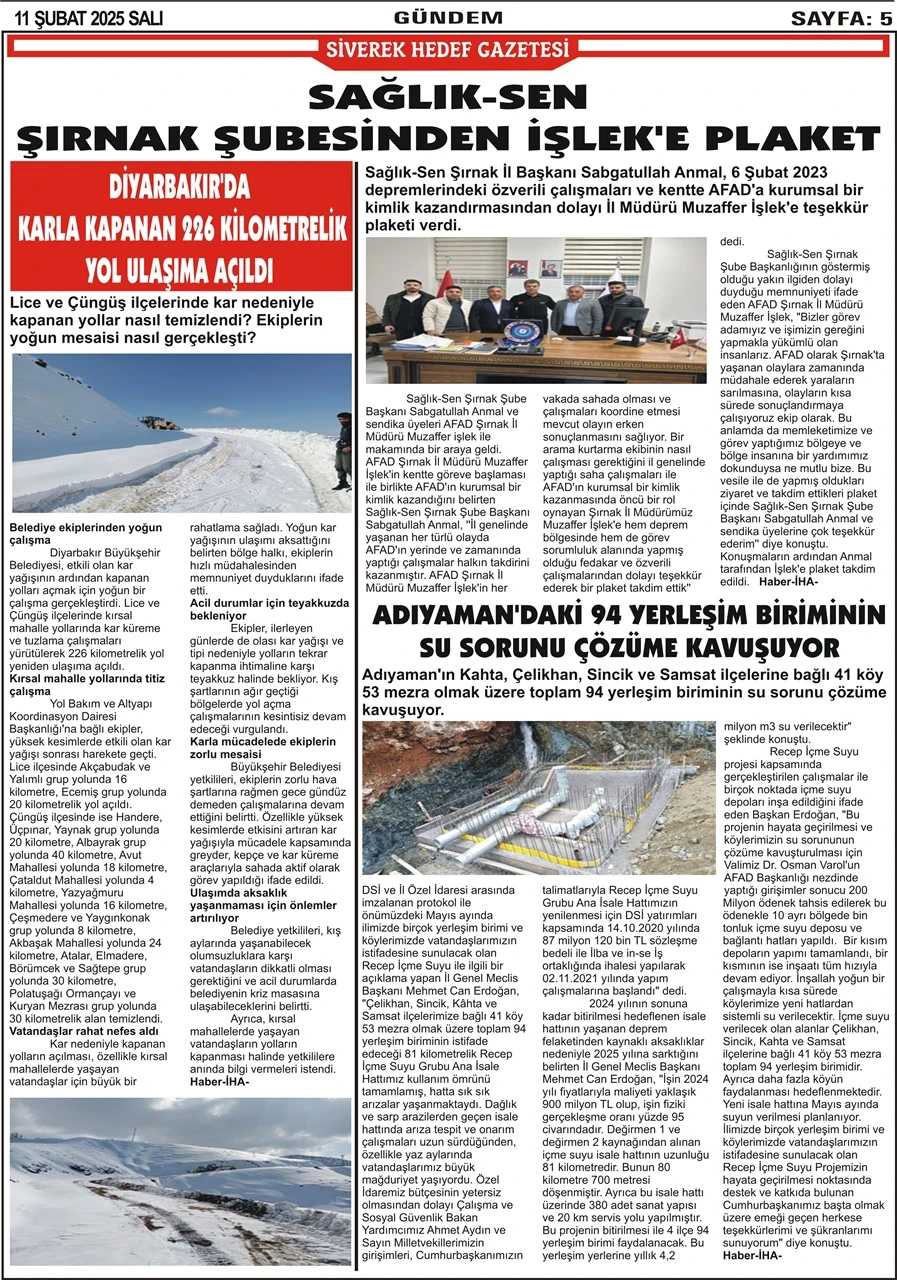 11.02.2025 Tarihli Gazetemiz