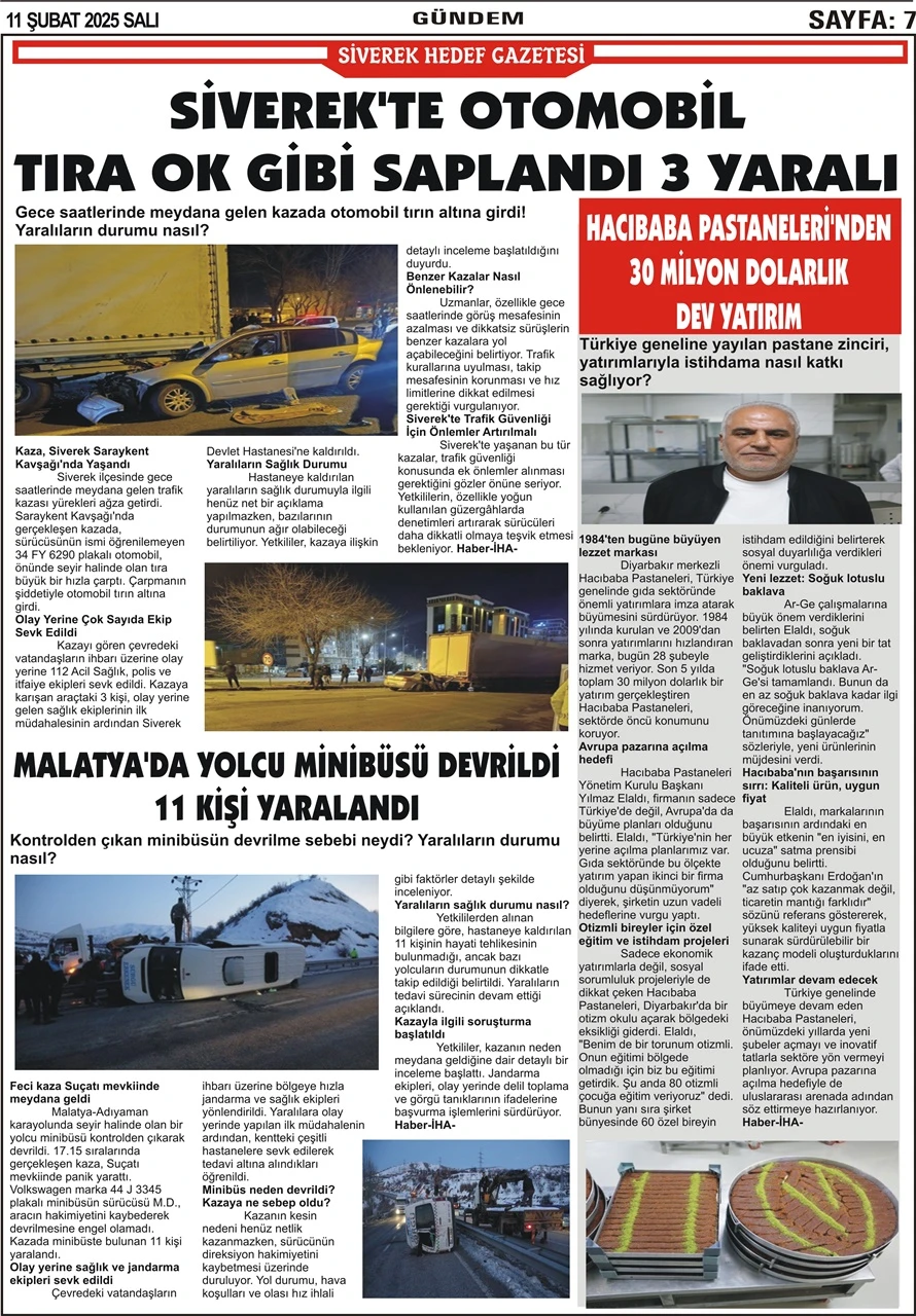 11.02.2025 Tarihli Gazetemiz