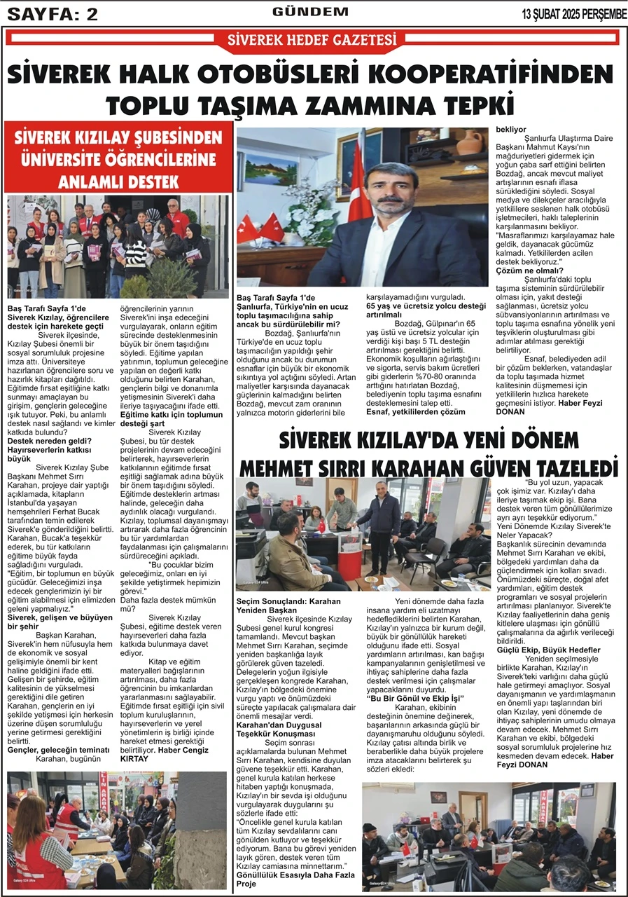 13.02.2025 Tarihli Gazetemiz