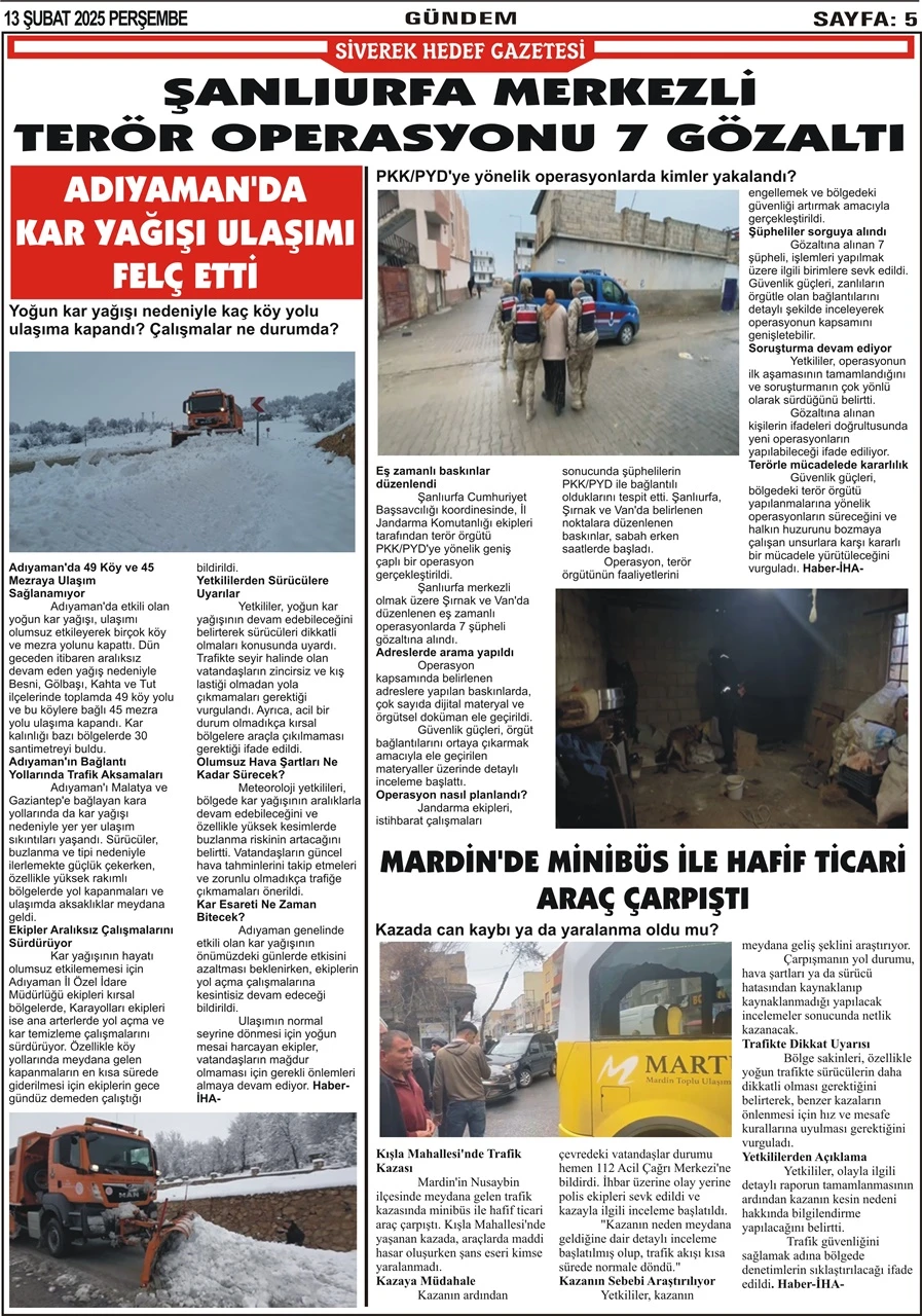 13.02.2025 Tarihli Gazetemiz