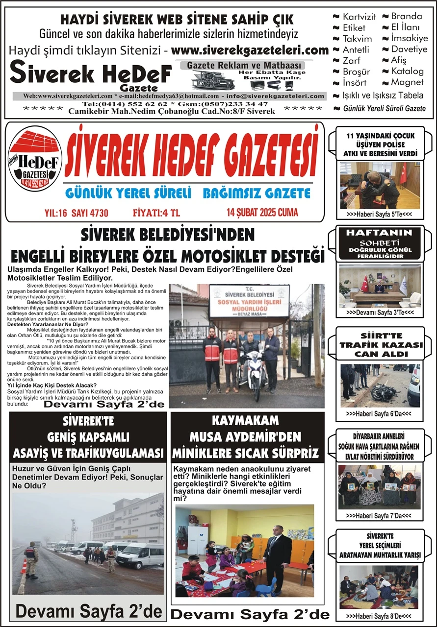 14.02.2025 Tarihli Gazetemiz