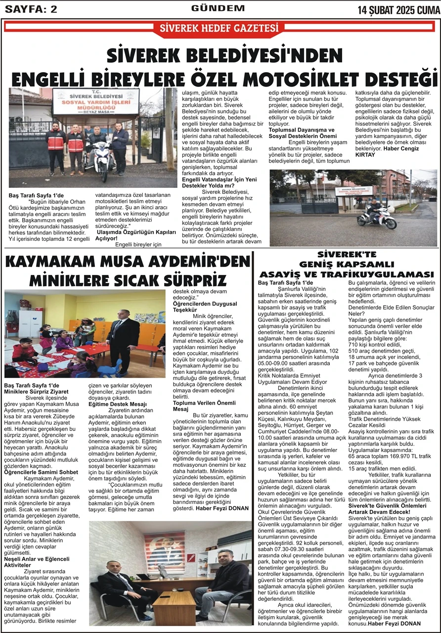 14.02.2025 Tarihli Gazetemiz