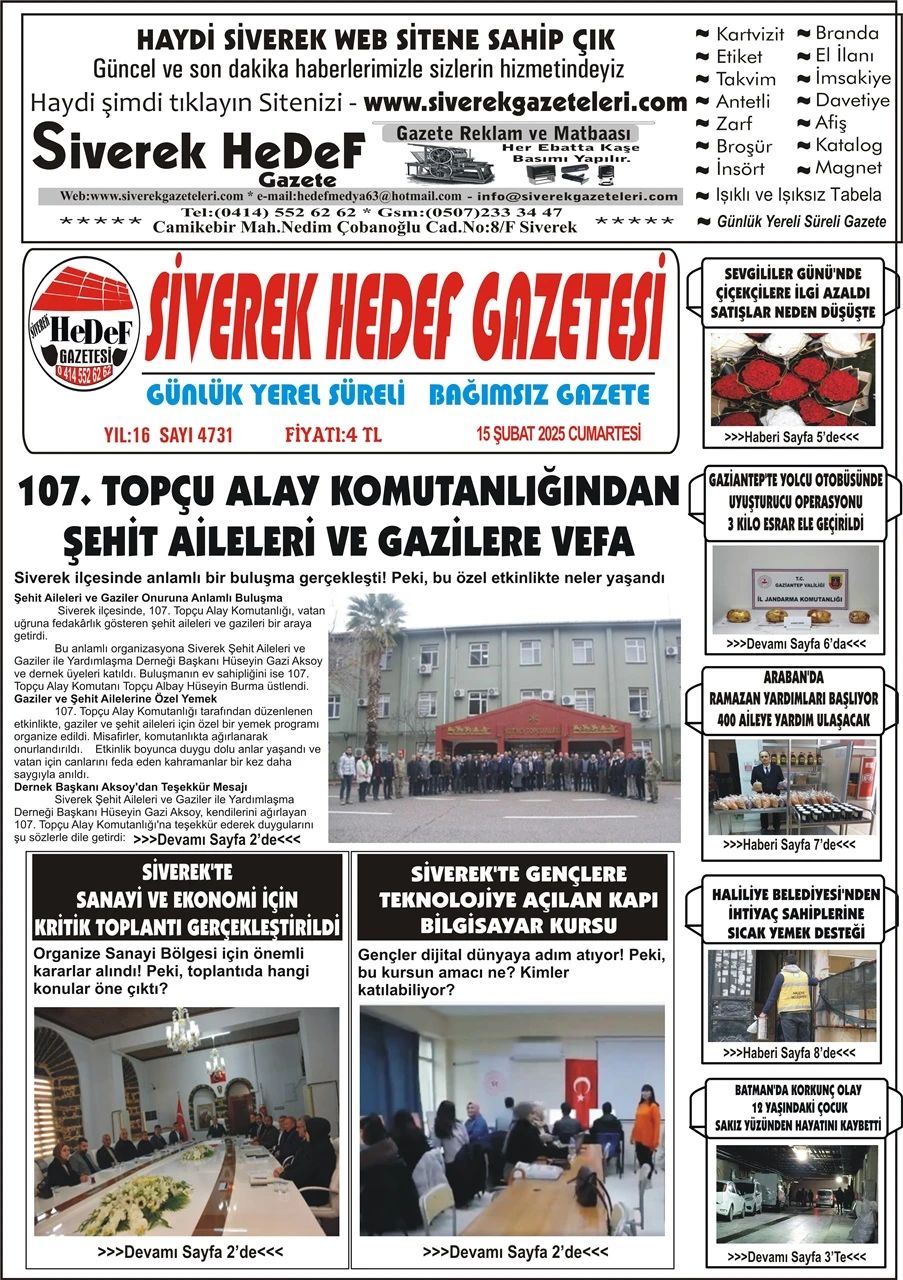 15.02.2025 Tarihli Gazetemiz