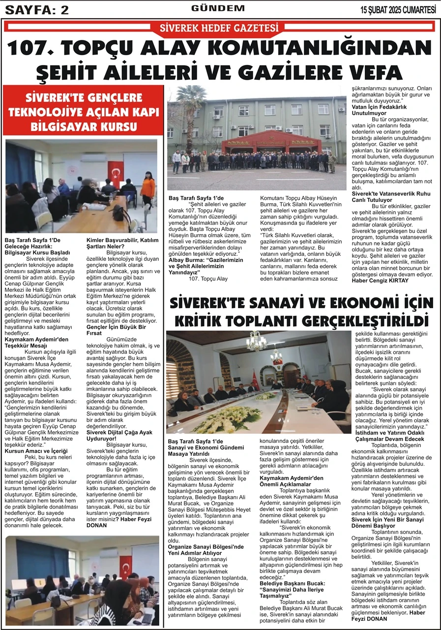 15.02.2025 Tarihli Gazetemiz