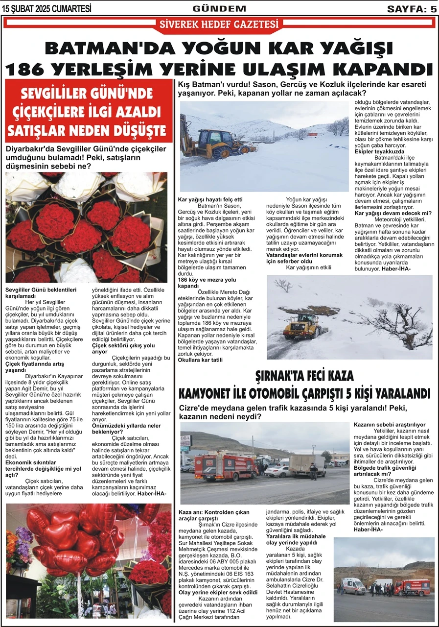 15.02.2025 Tarihli Gazetemiz