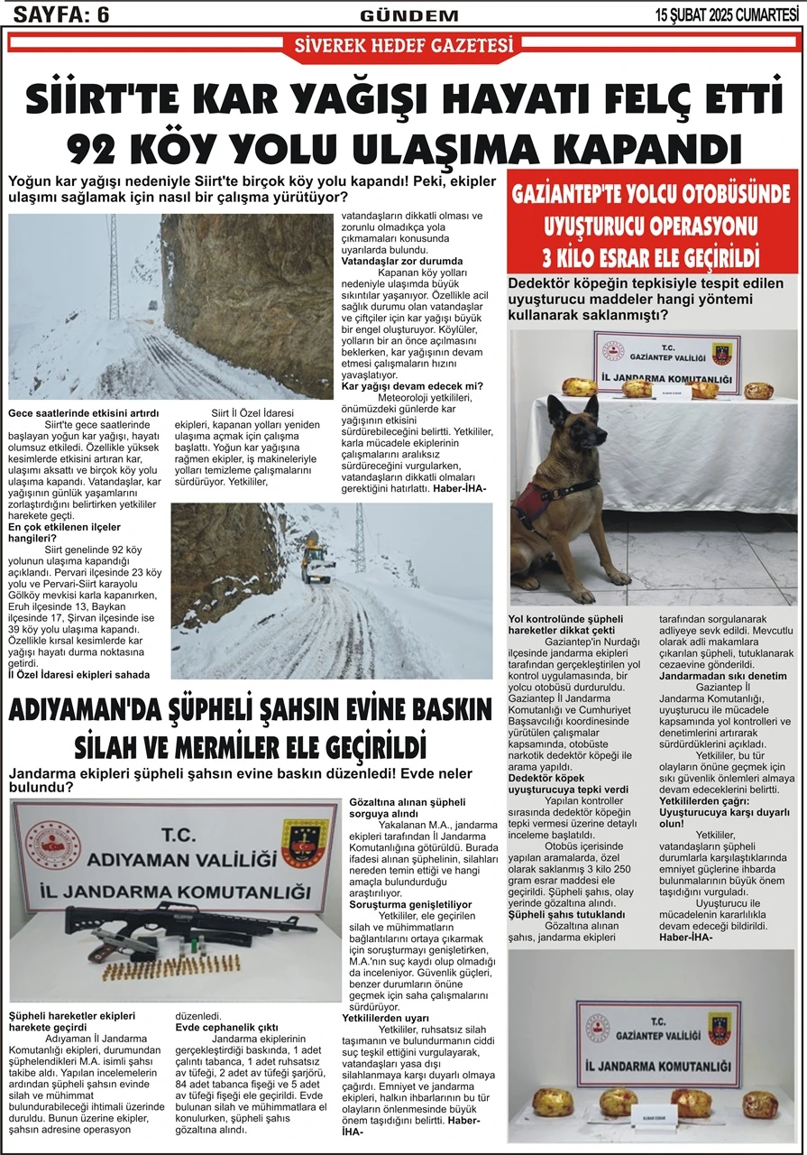 15.02.2025 Tarihli Gazetemiz