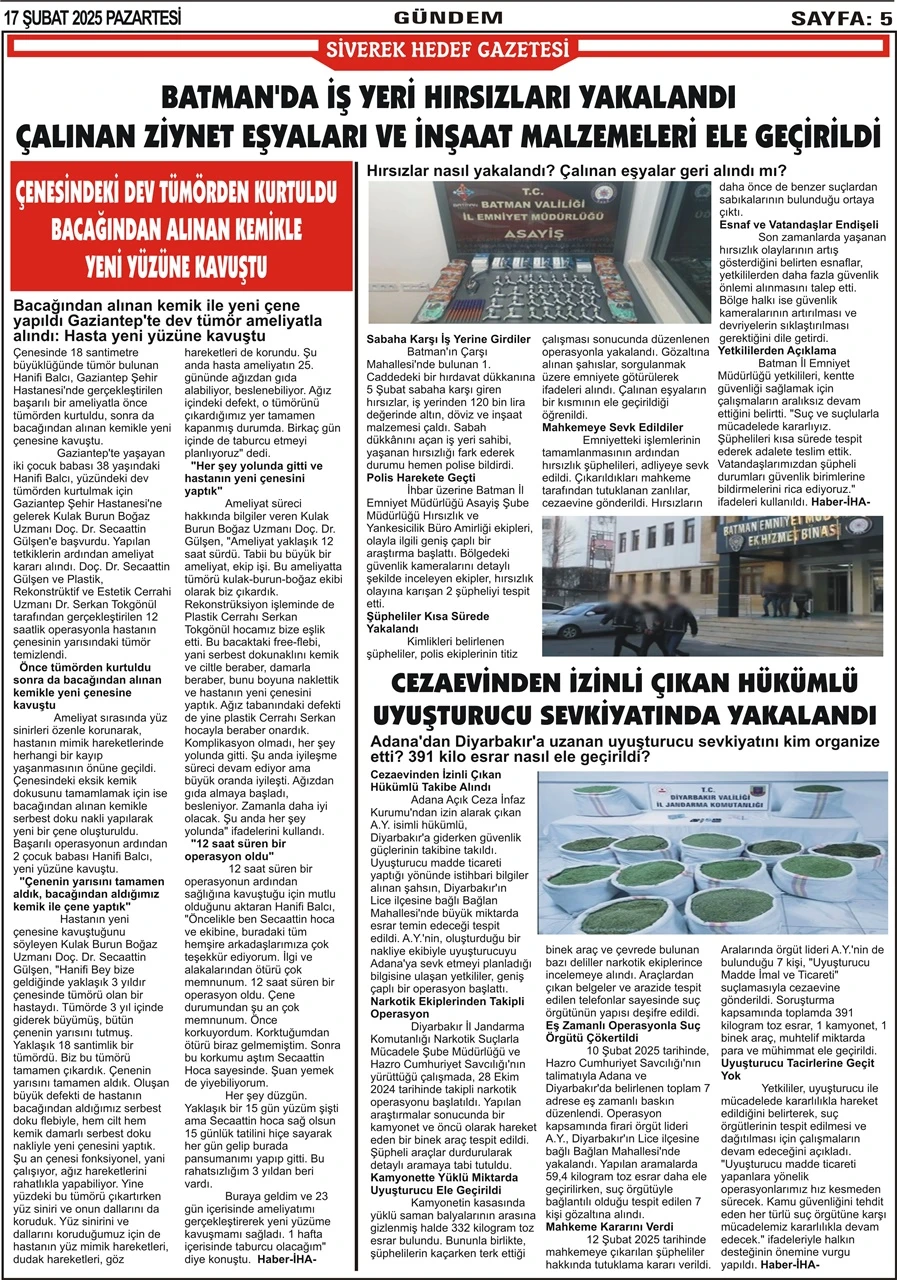 17.02.2025 Tarihli Gazetemiz