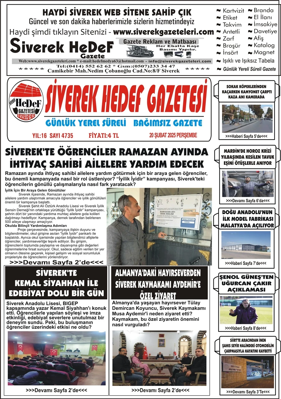 20.02.2025 Tarihli Gazetemiz