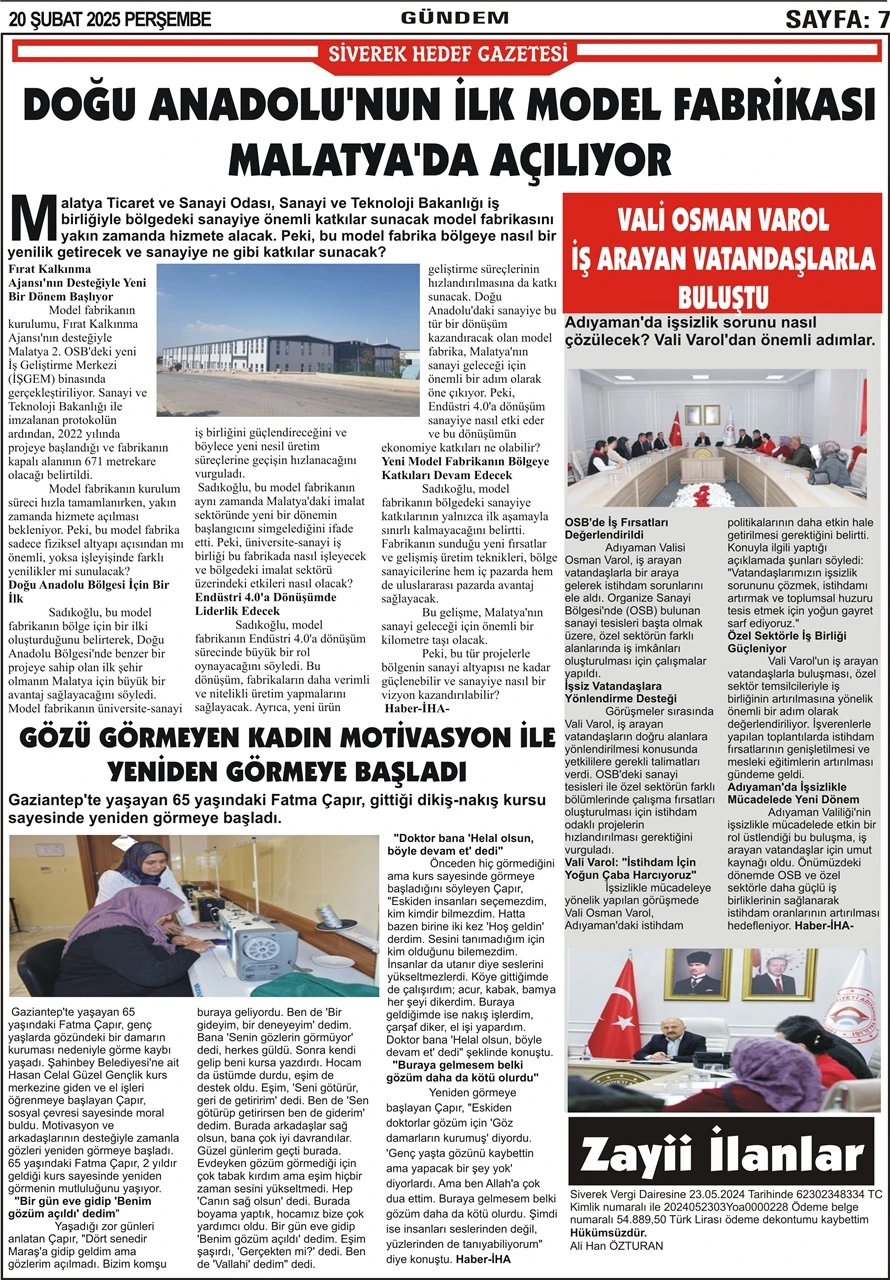 20.02.2025 Tarihli Gazetemiz