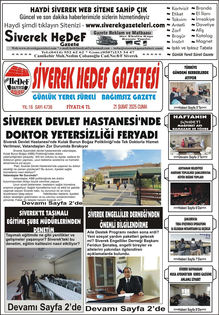 21.02.2025 Tarihli Gazetemiz