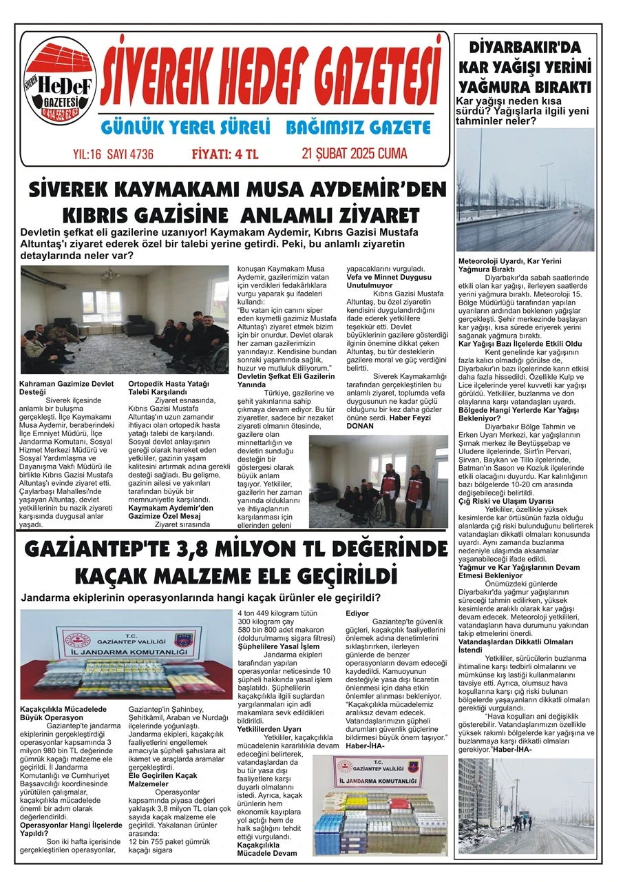 21.02.2025 Tarihli Gazetemiz