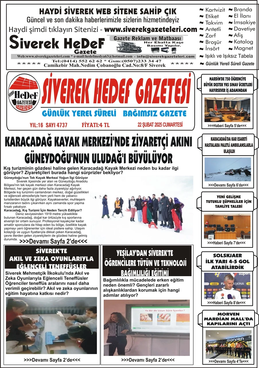 22.02.2025 Tarihli  Gazetemiz