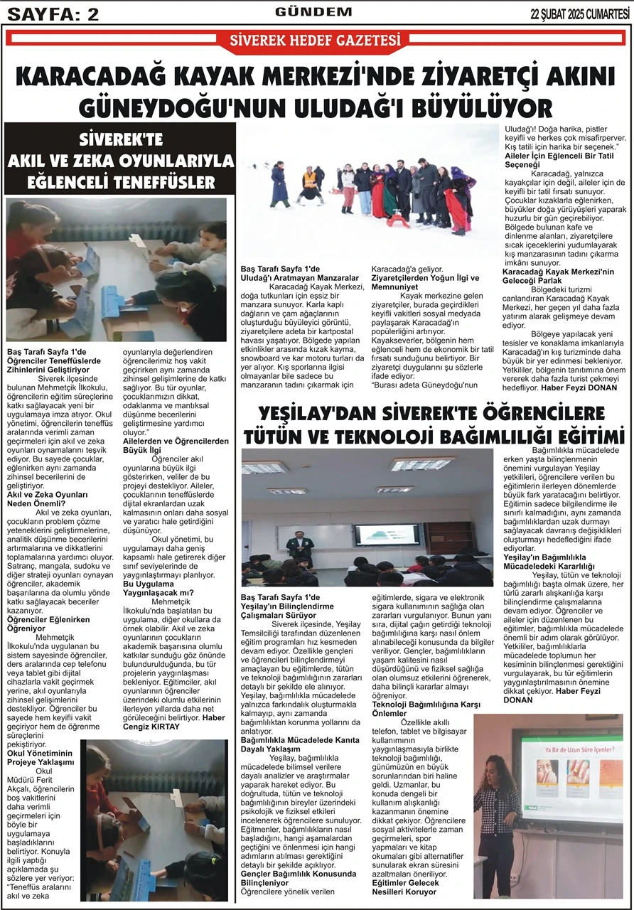 22.02.2025 Tarihli  Gazetemiz