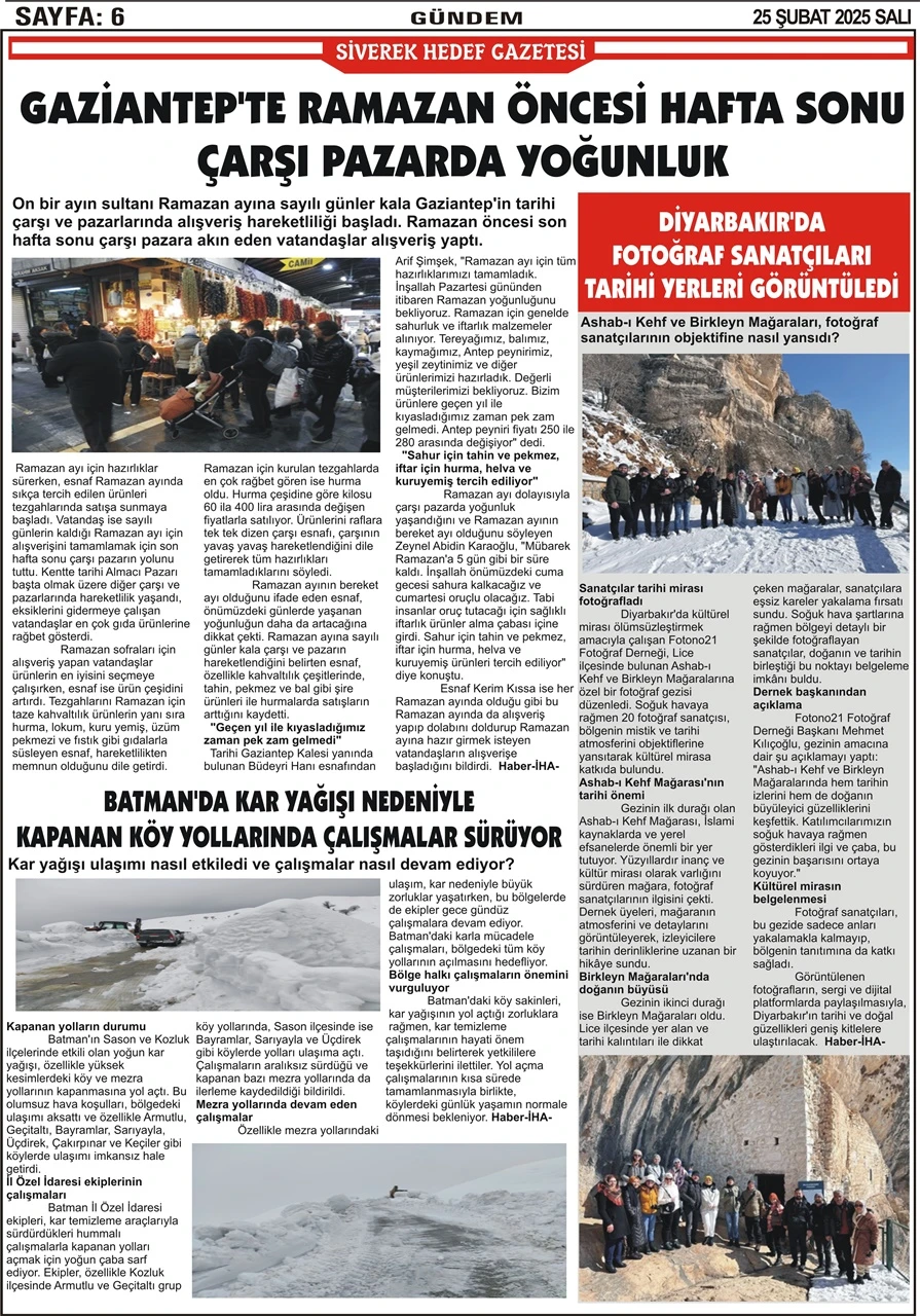 25.02.2025 Tarihli Gazetemiz