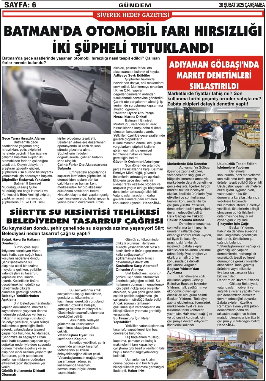 26.02.2025 Tarihli Gazetemiz