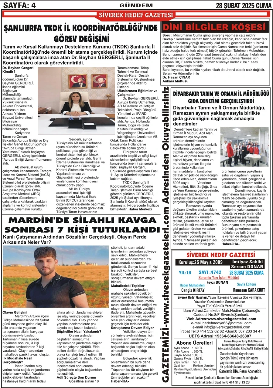 28.02.2025 Tarihli Gazetemiz