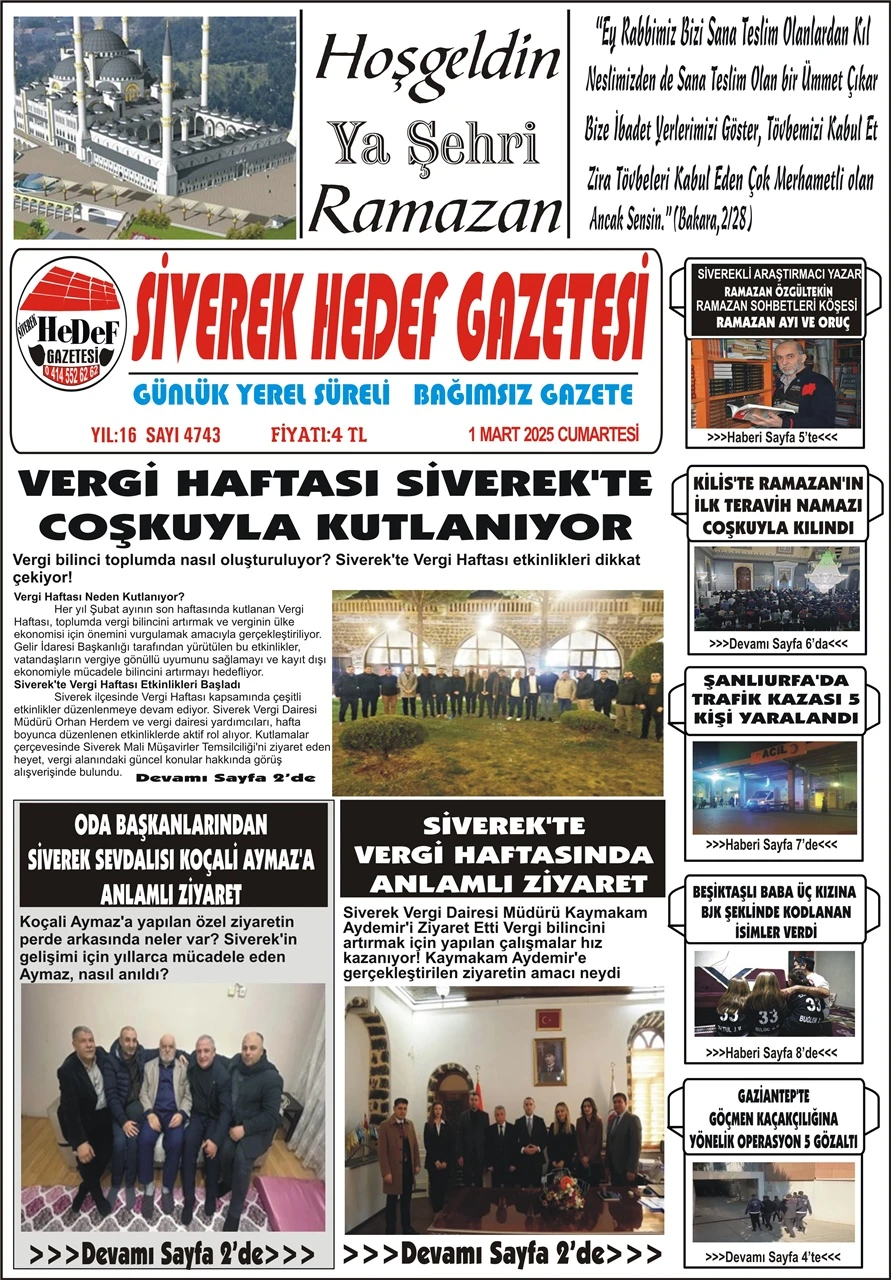 1.03.2025 Tarihli Gazetemiz