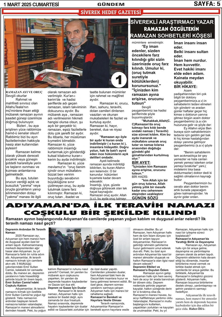 1.03.2025 Tarihli Gazetemiz