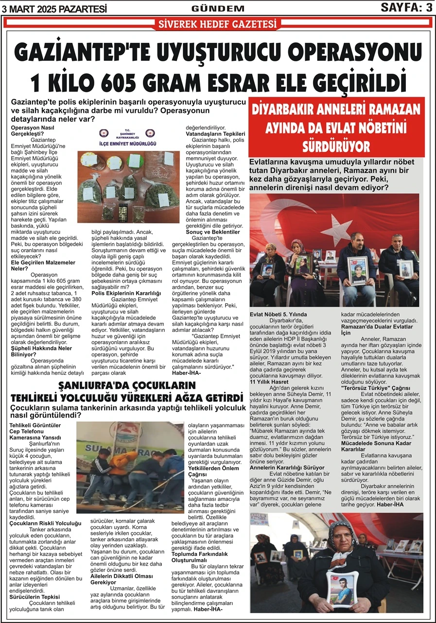 3.03.2025 Tarihli Gazetemiz