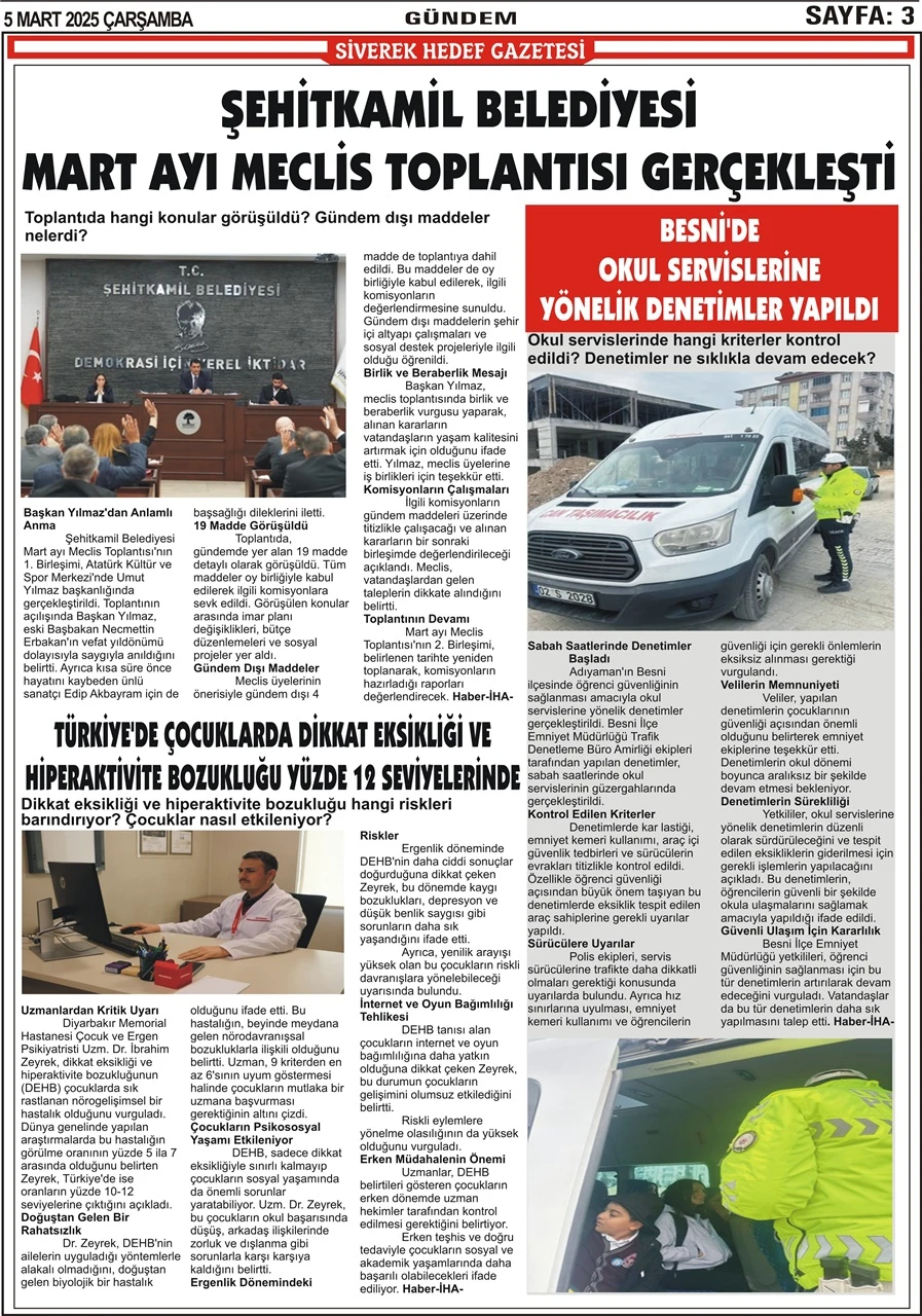 5.03.2025 Tarihli Gazetemiz