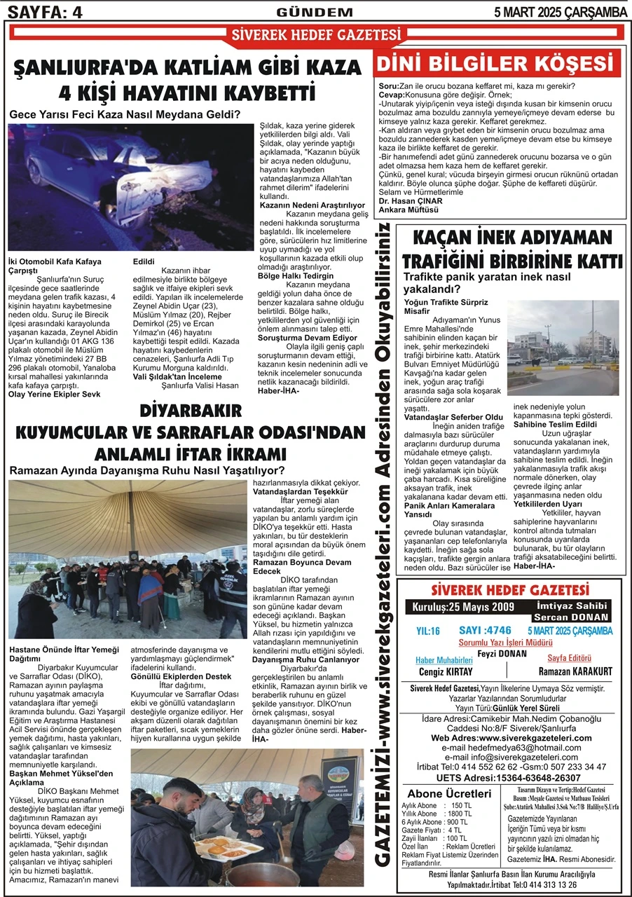 5.03.2025 Tarihli Gazetemiz