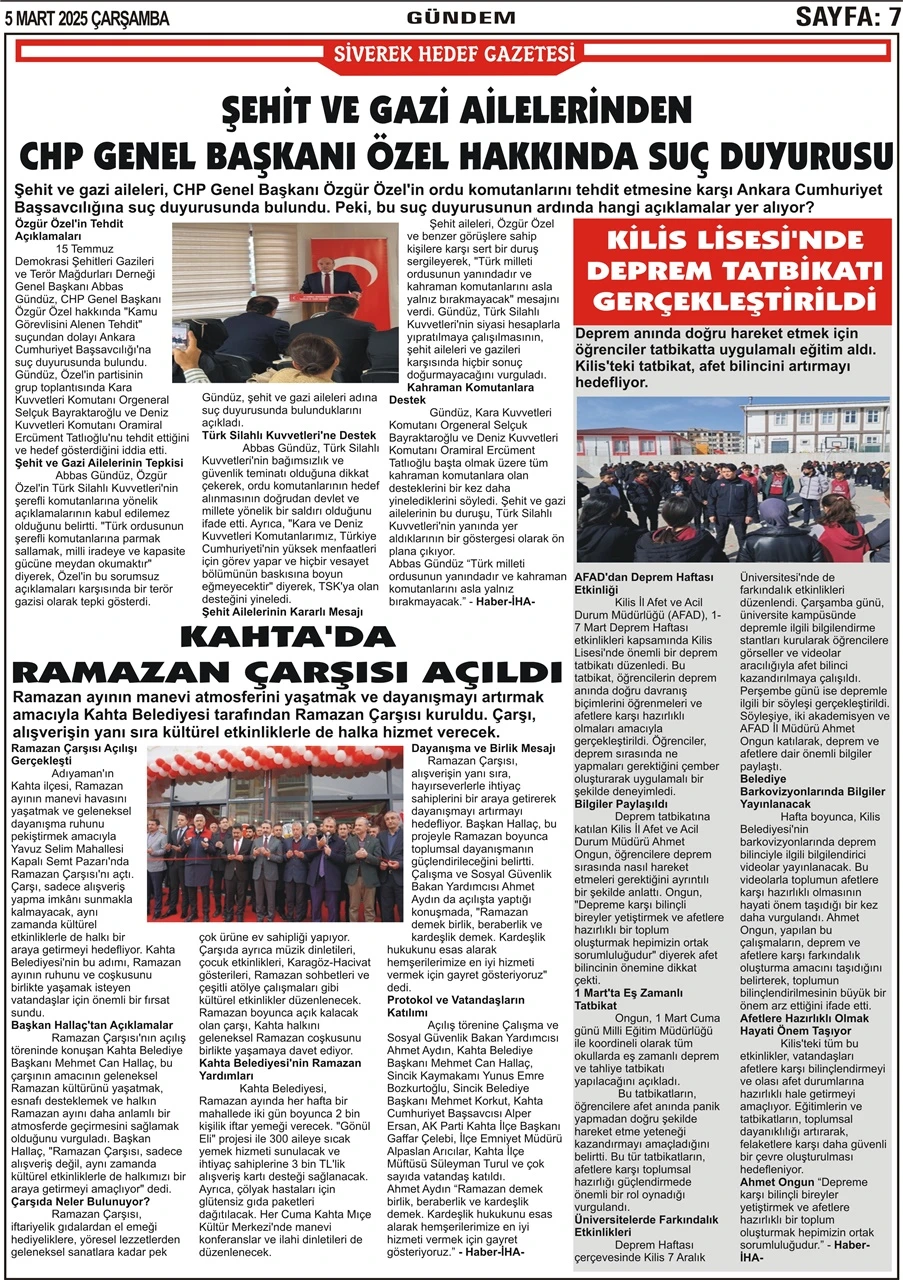 5.03.2025 Tarihli Gazetemiz