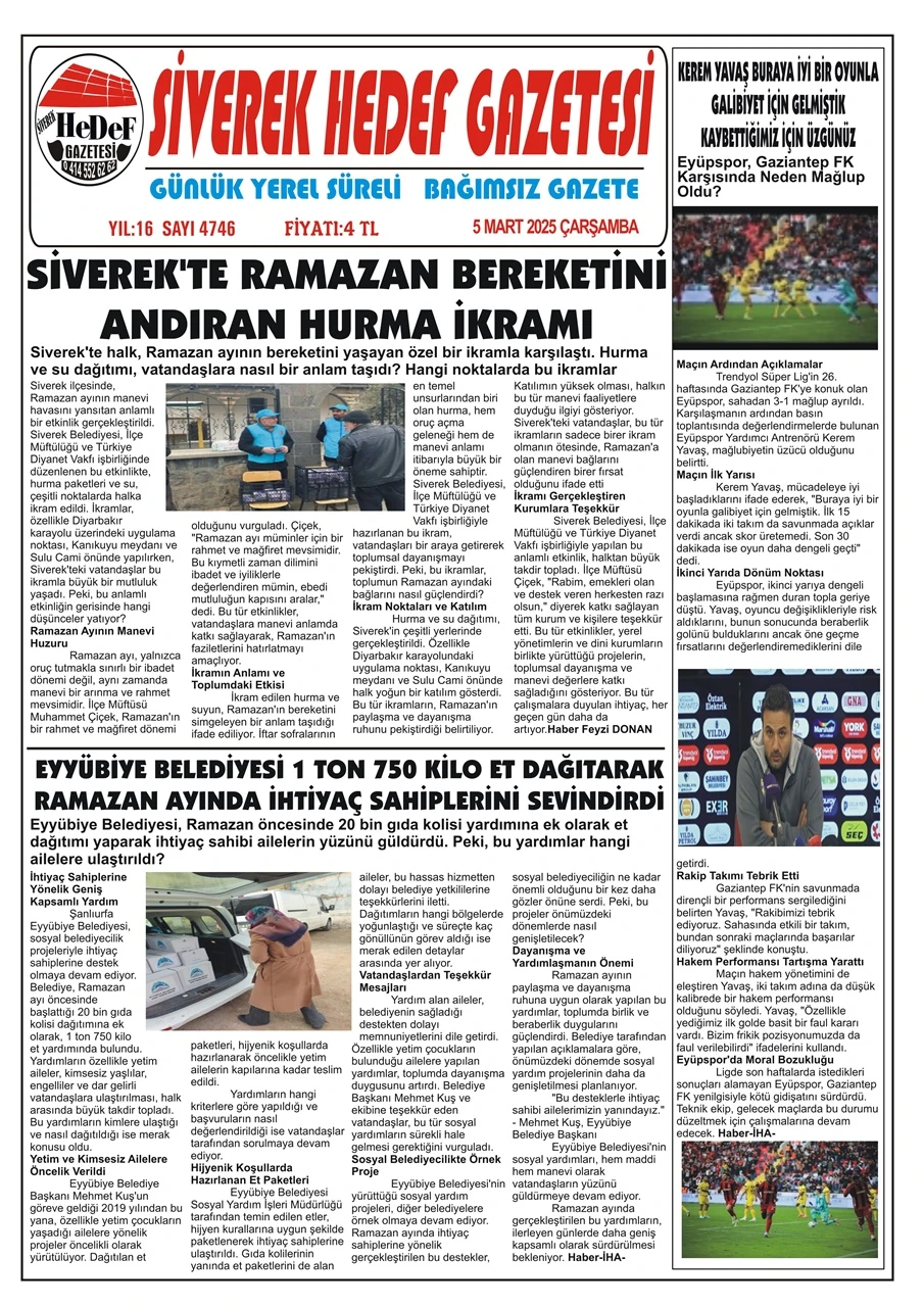 5.03.2025 Tarihli Gazetemiz