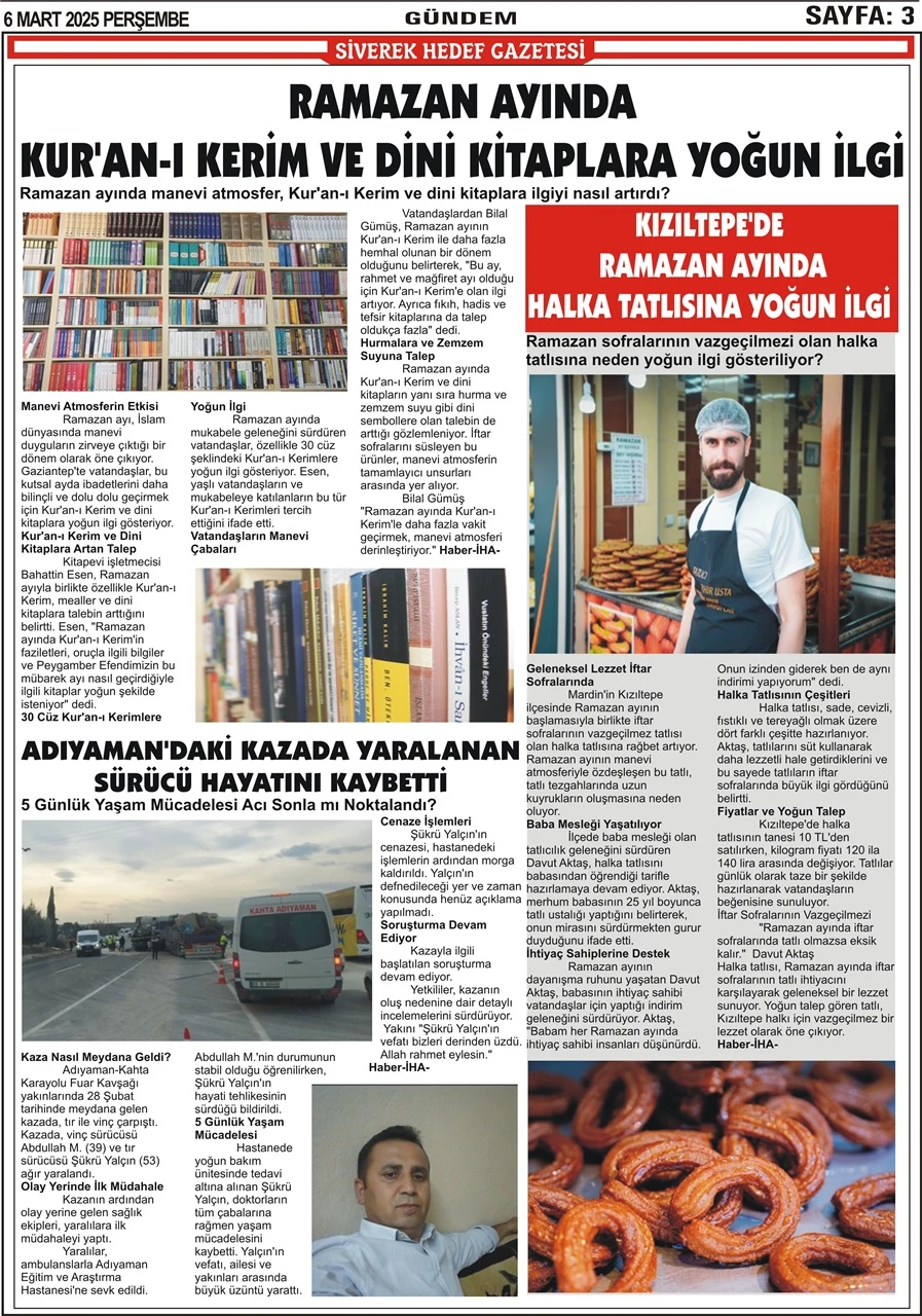 6.03.2025 Tarihli Gazetemiz