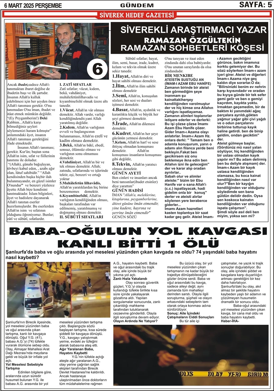 6.03.2025 Tarihli Gazetemiz