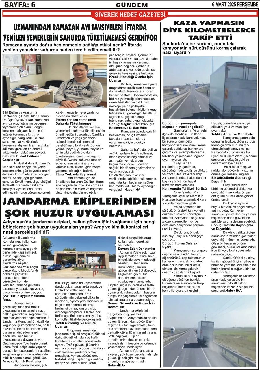 6.03.2025 Tarihli Gazetemiz