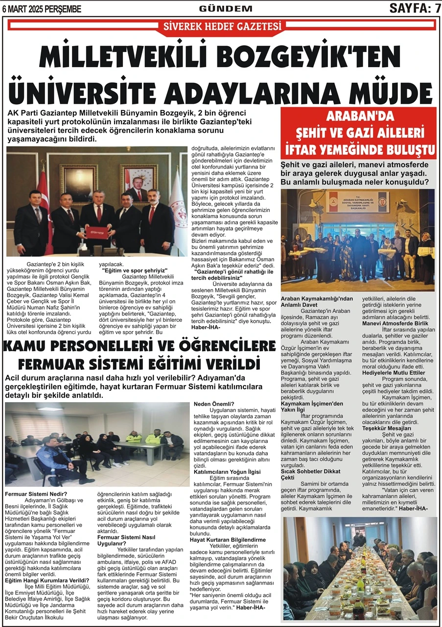 6.03.2025 Tarihli Gazetemiz