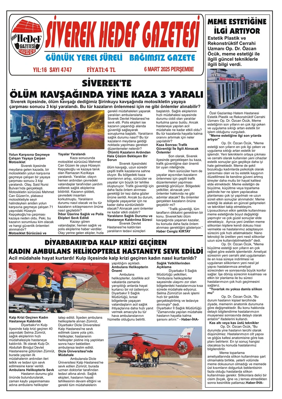 6.03.2025 Tarihli Gazetemiz