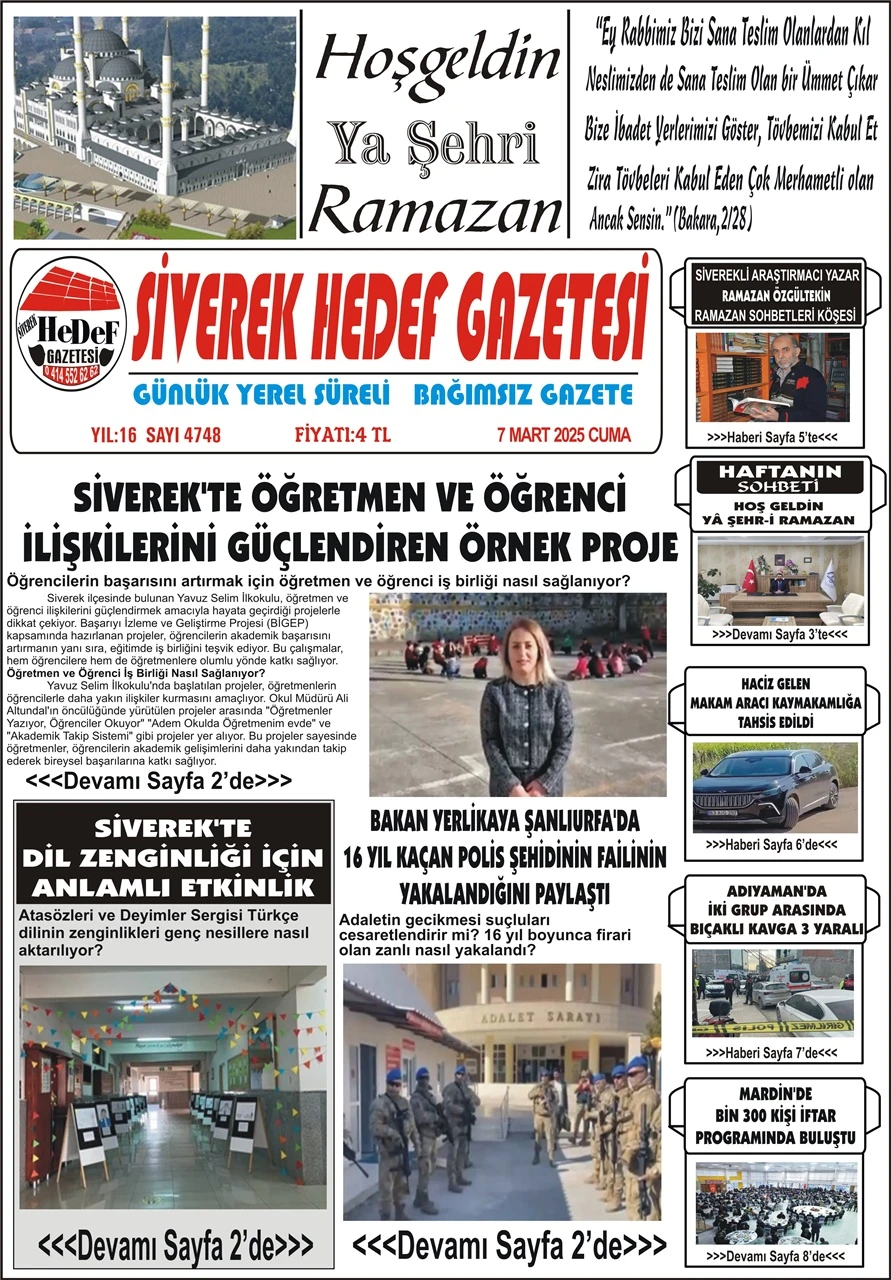 7.03.2025 Tarihli Gazetemiz