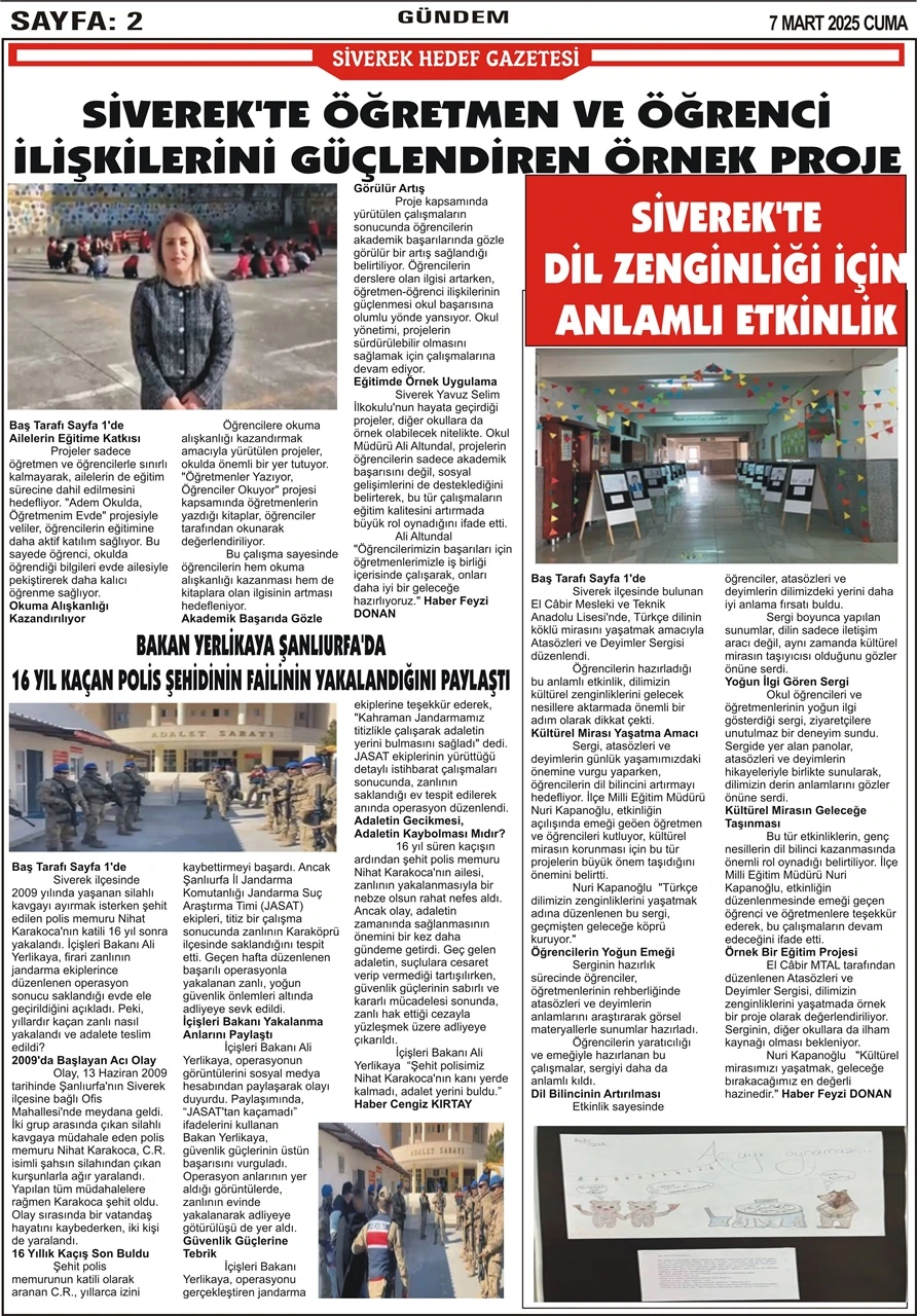 7.03.2025 Tarihli Gazetemiz