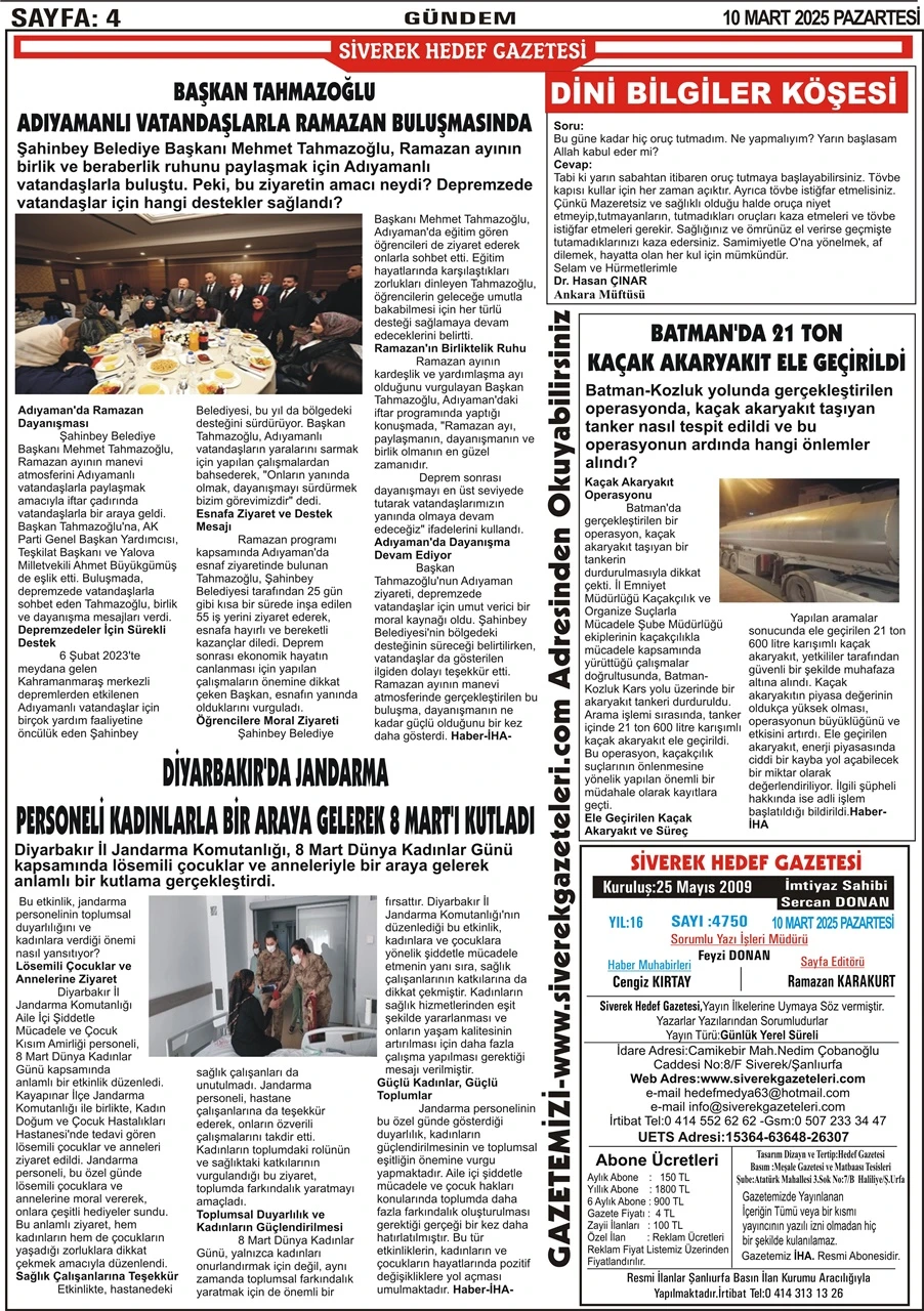 10.03.2025 Tarihli Gazetemiz