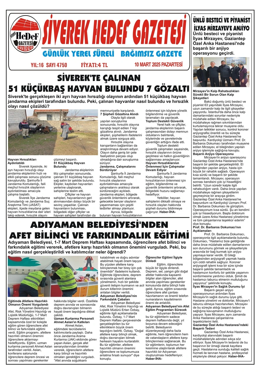 10.03.2025 Tarihli Gazetemiz