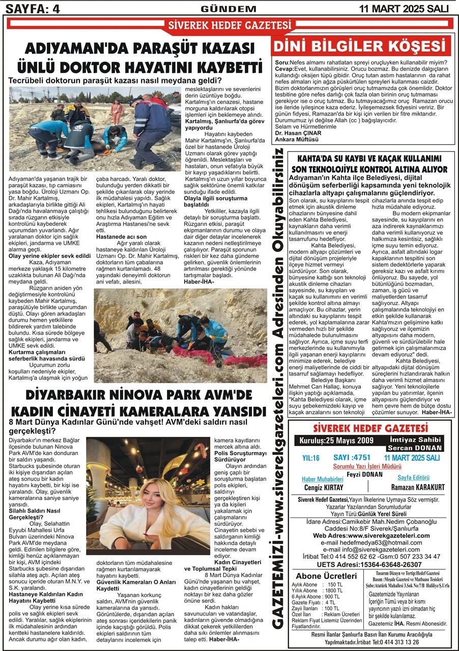 11.03.2025 Tarihli Gazetemiz